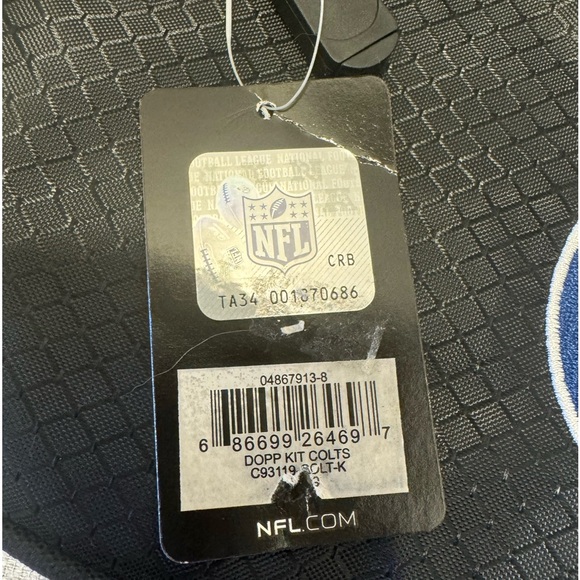 NWT NFL Colts Dopp Kit/Toiletry Bag, Black/Blue/White, Indy Colts - Picture 2 of 15